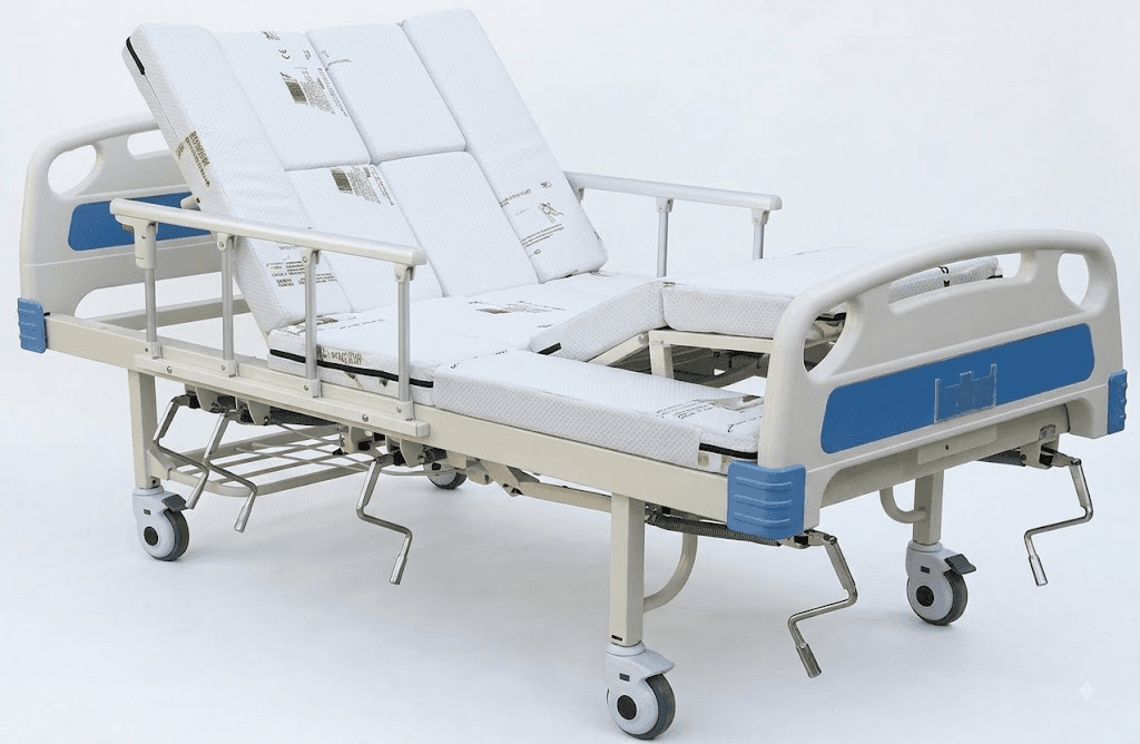 Giường bệnh cơ đa chức năng 4 tay quay kèm bô vệ sinh Jiu Guai JS-AS13